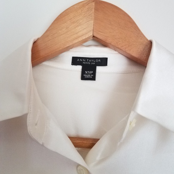 Ann Taylor Silk Blouse, size XSP, Winter White - Picture 3 of 7